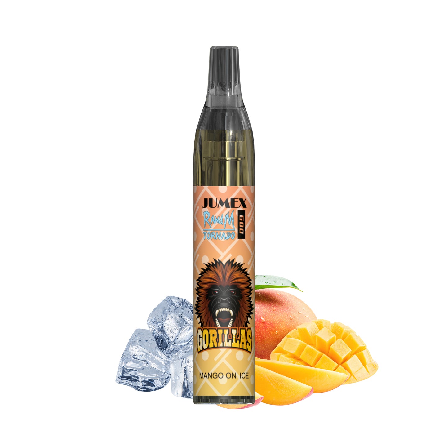 JUNG Jumex 600 Mango ICE Vape Nikotinfrei Einweg 600 Züge Fruchtig erfrischend Mango ICE Aroma, LED Farbanzeige, Kindersicherung, Einweg E-Zigarette, Drahtspule Heizkern, ohne Nachfüllung