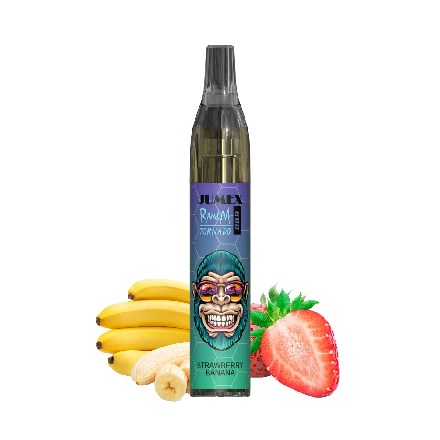 JUNG Jumex 600 Strawberry Banana Vape Einweg Nikotinfrei, 600 Züge, Fruchtaroma Erdbeer-Banane, LED Farbanzeige, Kindersicherung, ohne Nikotin, Einweg E-Zigarette, Drahtspule Heizkern, ohne Nachfüllung