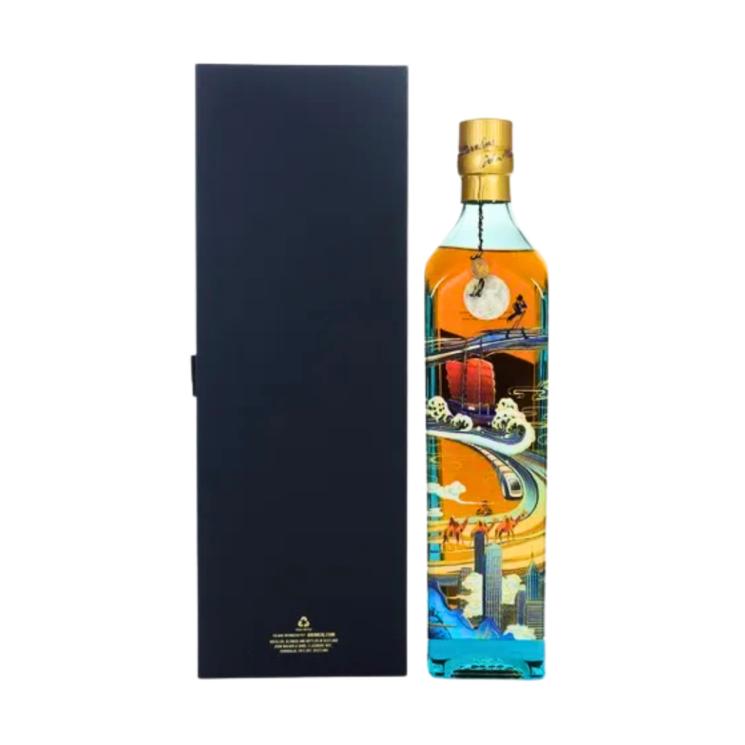 Johnnie Walker Blue Label Scotch Whiskey Geschenkbox 0,75L - 46% Vol Whisky - China To The World 2024 - Sammlerstück aus China - Blended Whiskey