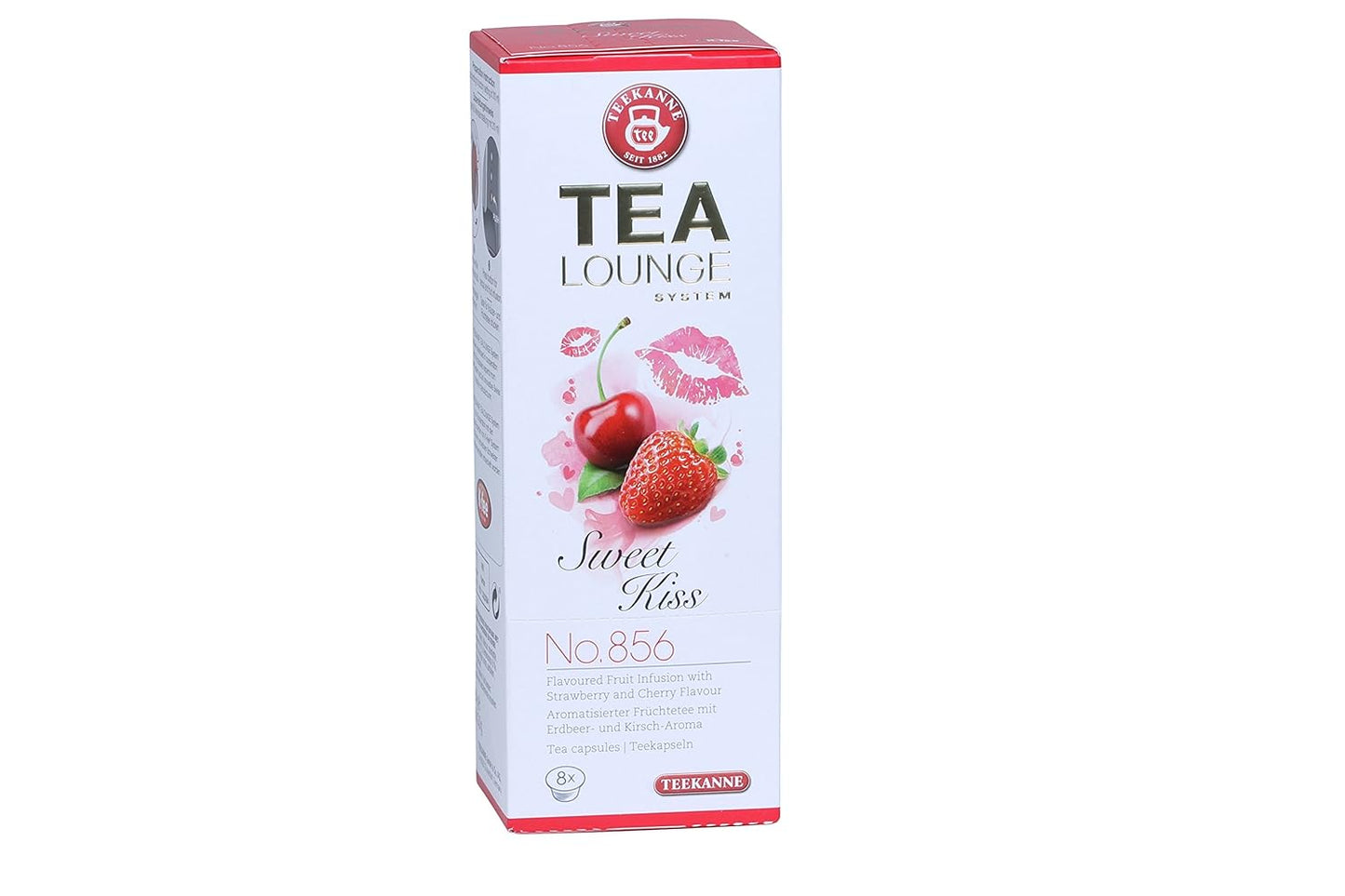 Teekanne Tealounge Sweet Kiss No. 856 Hibiskusblüten-Kapseltee – Aromatisierter Früchtetee in 8 Portionskapseln 3 g – Clean Eating – Für K-Fee und Tealounge System – 1 Box (24 g Teeinhalt)
