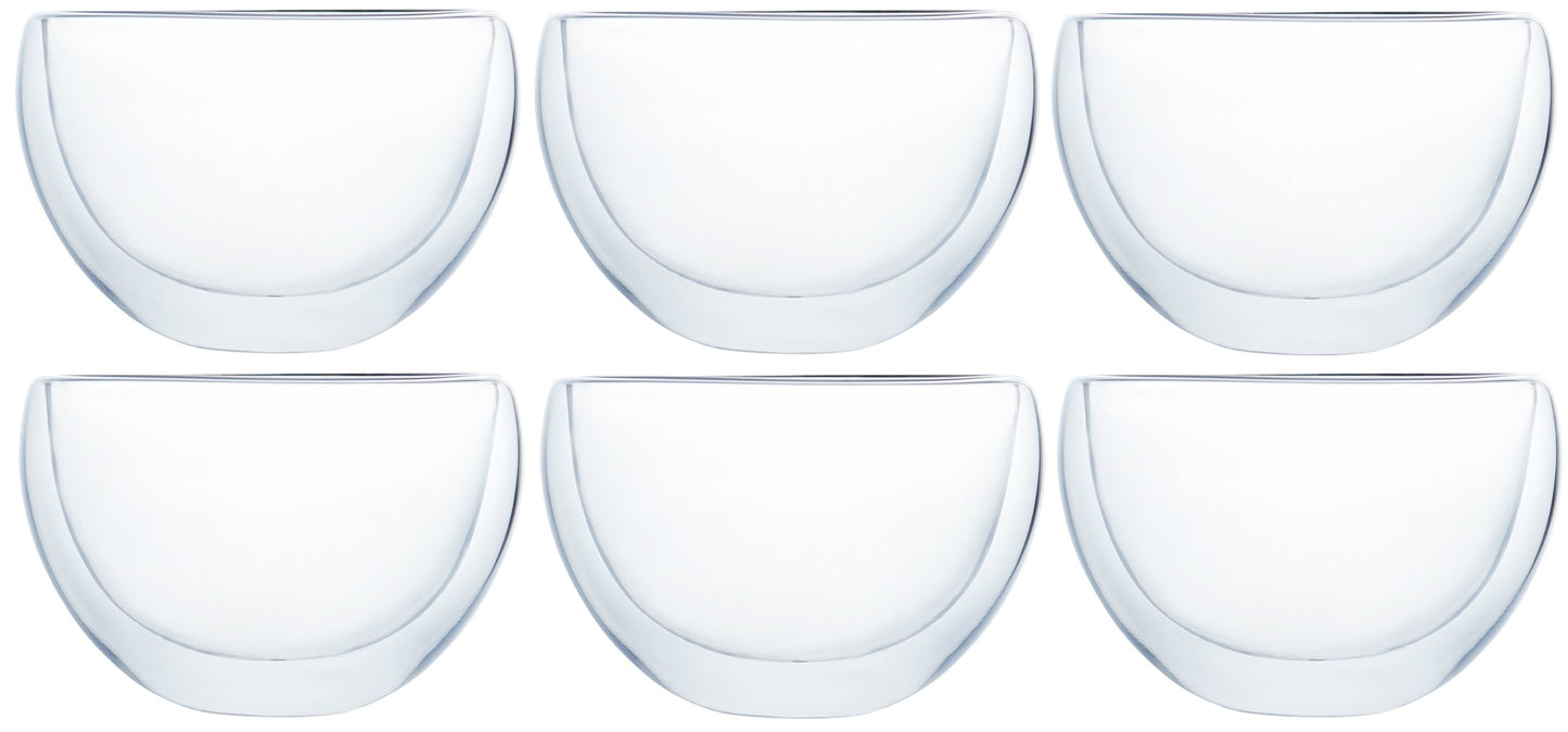 Klasique Doppelwandige Cappuccino Gläser 300ml – 6er Set extrabreit, Schwebeeffekt Teeglas, doppelwandige Borosilikatglas Gläser Doppelwandig
