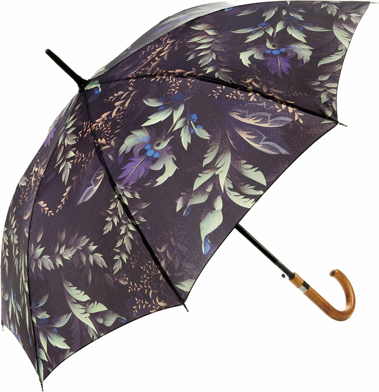 Mary Sam's Regenschirm Stockschirm Blumenmuster Grün Lila Damen Herren Leicht Sturmfest Automatik Fiberglas Griff Wasserabweisend Winddicht Schirm Produkt