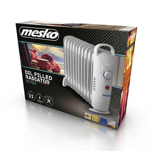 Jung Mesko MS7805 Kompakter Ölradiator mit 9 Rippen und 1000W Heizleistung, tragbarer Elektro-Heizkörper mit Thermostatregelung, energiesparender Heizstrahler für Innenräume