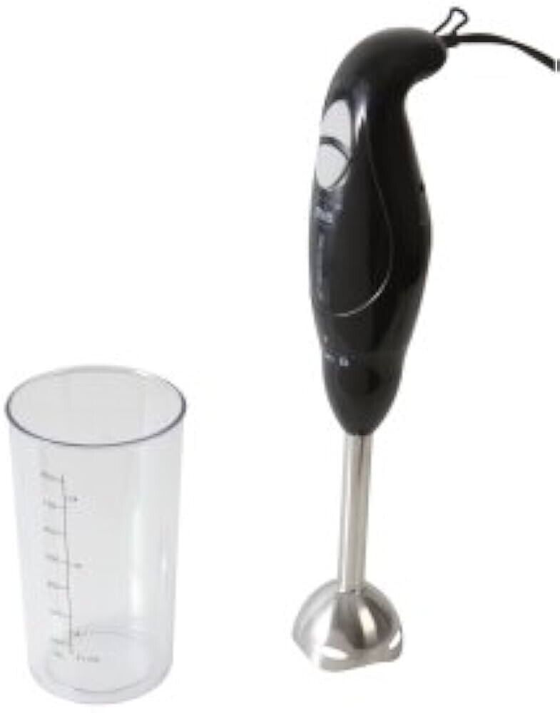 MIA HR 3766N Profi Stabmixer Edelstahl Stabmixer Schwarz Silber Stabmixer Küchenmixer 600W Stabmixer Handmixer Design Stabmixer leistungsstark Mixstab Pürierstab Küchengerät