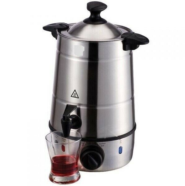 MIA HB21 HotButler Glühweinkocher 2100W Heißgetränkeautomat mit 6,5L Fassungsvermögen und 2-in-1 Zapfhahn für Glühwein, Punsch, Tee und Kaffee, Edelstahlgehäuse, automatische Warmhaltefunktion