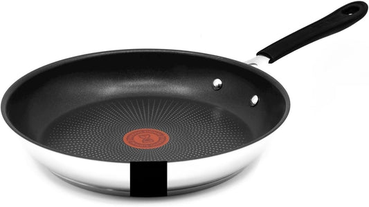 Tefal E30 Jamie Oliver Bratpfanne 24 cm, Edelstahl, Antihaftbeschichtet, Induktionsgeeignet, Thermo-Signal-Technologie, Backofenfest, Edelstahlpfanne für alle Herdarten
