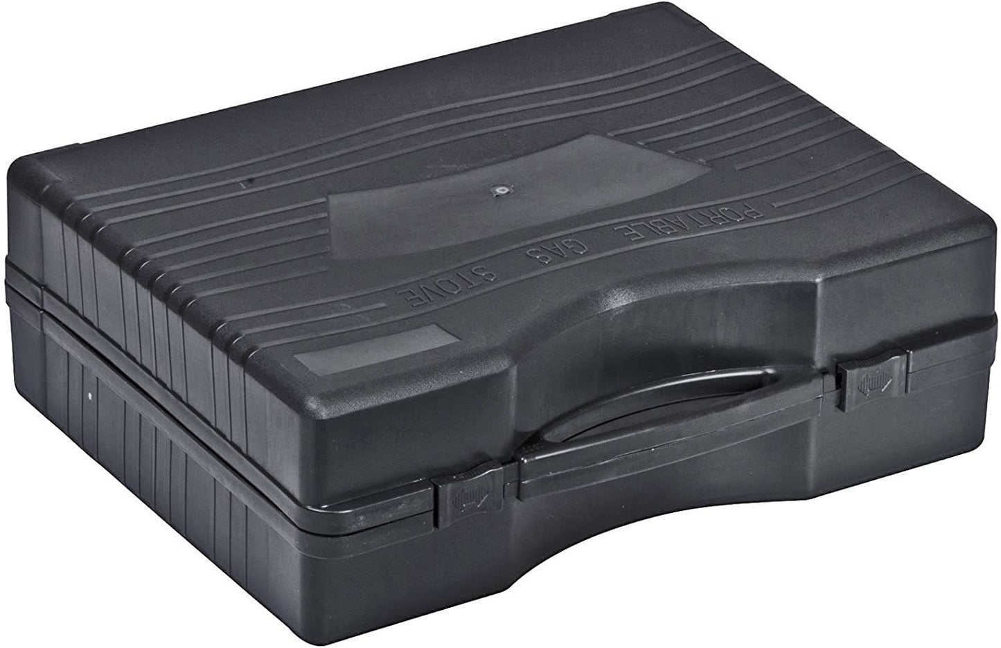 JUNG Camping Gaskocher 1-flammig mit 4 Gaskartuschen, Mobiler Gas-Kocher mit Piezozündung, Tragbarer Outdoor Gaskocher für Camping, Reisen, Trekking, Picknick mit Kunststoff-Tragekoffer