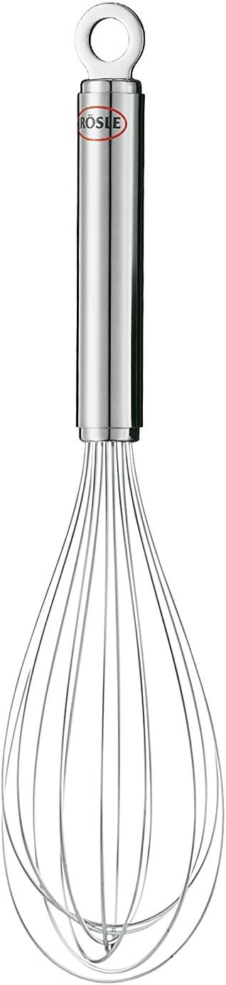 RÖSLE Marinadebesen Edelstahl 27 cm, flexibler Profi Aufschlagbesen mit 14 Drähten, ergonomischer Rundgriff, spülmaschinenfest, vielseitig für Marinaden, Dressings, Saucen, Pfannkuchenteig, langlebiges Küchenwerkzeug