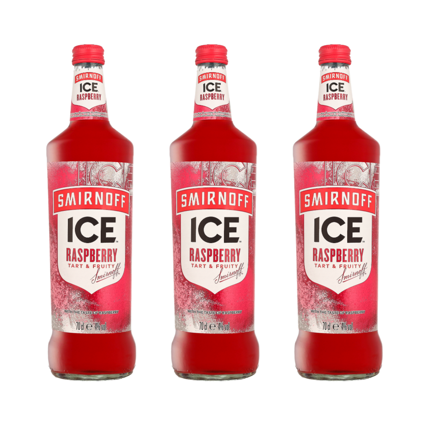 Smirnoff Ice Raspberry 3er Alkohol Set - Fruchtiger Himbeer Wodka 4% Vol., Erfrischender Fruchtgeschmack, 700ml Flasche, UK, Kalt Genießen, Perfekt für Cocktails und Longdrinks, Leichter, Spritziger Genuss - Alcohol