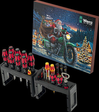 Wera Werkzeug Adventskalender 2025 – Schraubwerkstatt - 28 hochwertigen Werkzeugen Set, 15 Schraubendrehern, Männer und Herren Kalender ( Wert 200€ )
