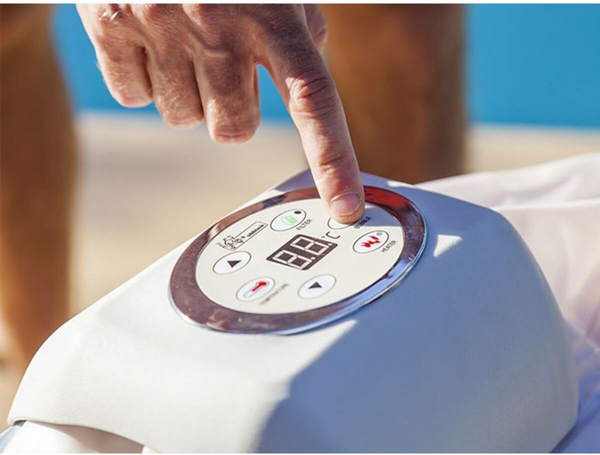 JUNG Infinite Xtra Whirlpool aufblasbar beheizt für 4 Personen – Kleeblatt SPA Pool Indoor Outdoor 198x198 cm mit 150 Luftdüsen, PVC Struktur, Filter & Heizung, selbstaufblasend, 900 Liter