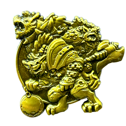 World of Warcraft Three Hogger Moon Emaille Gold Pin – Hochwertiger Metall Anstecker – Offizieller WoW Sammlerpin – Blizzard Fanartikel mit kultigem Meme‑Design