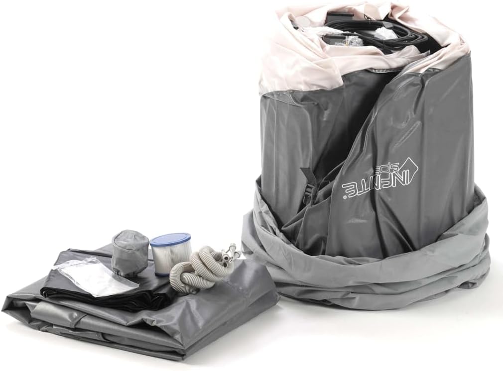 Ubbink Whirlpool Infinite XTRA Ø180cm aufblasbarer SPA für 3-4 Personen – Outdoor Whirlpool mit Heizsystem & 120 Luftdüsen – Komplettset mit Filter, Digitalsteuerung & Abdeckung