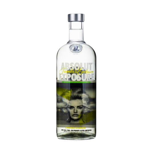 Absolut Vodka 1L Exposure 2 - Limited Edition 2013 – Künstlerischer Wodka mit Honigmelone & Zitronengras, Sammlerflasche mit Lydia Hearst Design, Travel-Retail Exklusiv, limitiert auf 100.000 Stück