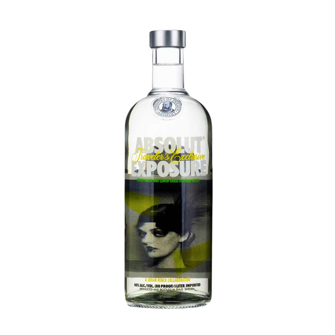 Absolut Vodka 1L Exposure 3 - Limited Edition 2013 – Künstlerischer Wodka mit Honigmelone & Zitronengras, Sammlerflasche mit Lydia Hearst Design, Travel-Retail Exklusiv, limitiert auf 100.000 Stück