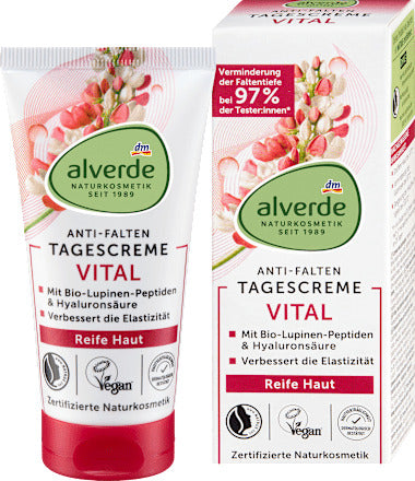 alverde NATURKOSMETIK Gesichtscreme Anti-Falten Vital reife Haut, 50 ml