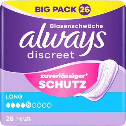 always discreet Einlagen Inkontinenz Long, Big Pack, 26 St