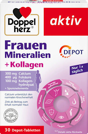 Doppelherz Frauen Mineralien + Kollagen Tabletten 30 St, 51 g