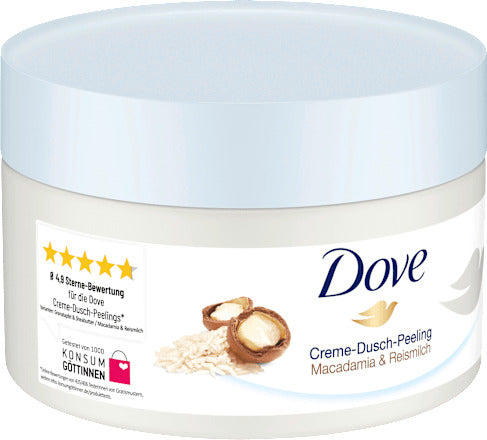 Dove Körperpeeling Macadamia & Reismilch, 225 ml