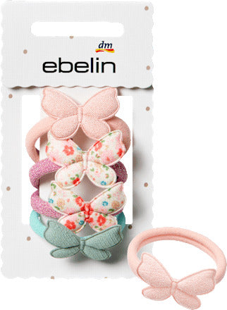 ebelin Haargummis mit Schmetterlingen, 4 St