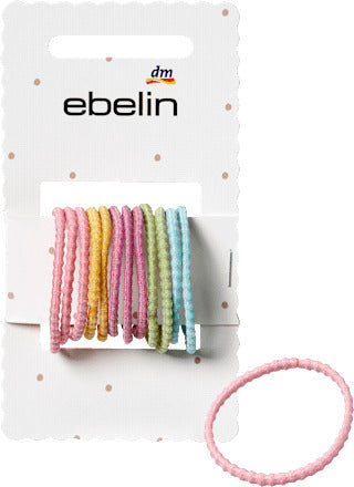 ebelin Haargummis Struktur, bunt, 12 St