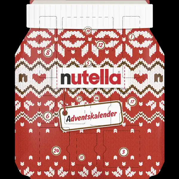 Ferrero Nutella Adventskalender 2025 Kinder – 24 köstliche Überraschungen mit Nutella Schokola Advent Kalender, für Kind, Mädchen, Jungen, Weihnachten