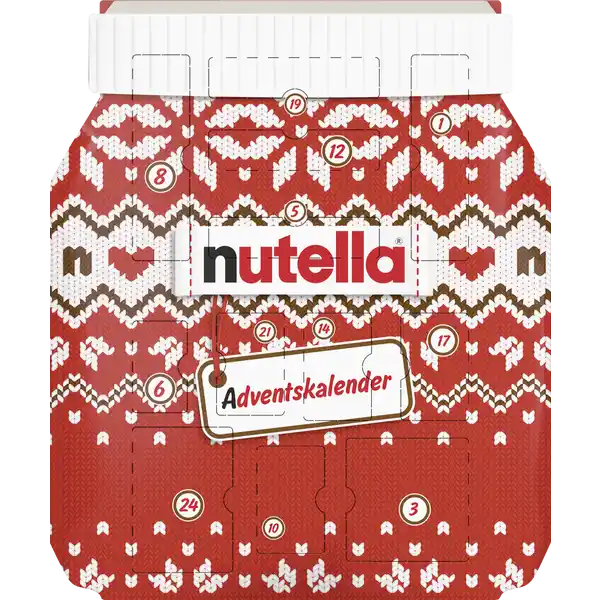 Ferrero Nutella Adventskalender 2025 Kinder – 24 köstliche Überraschungen mit Nutella Schokola Advent Kalender, für Kind, Mädchen, Jungen, Weihnachten