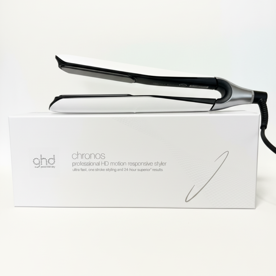 ghd Chronos Glätteisen Professional Styler Weiß – Fortschrittlicher HD Motion-Responsive Haarglätter für 3x Schnelleres Styling, 85 % Mehr Glanz