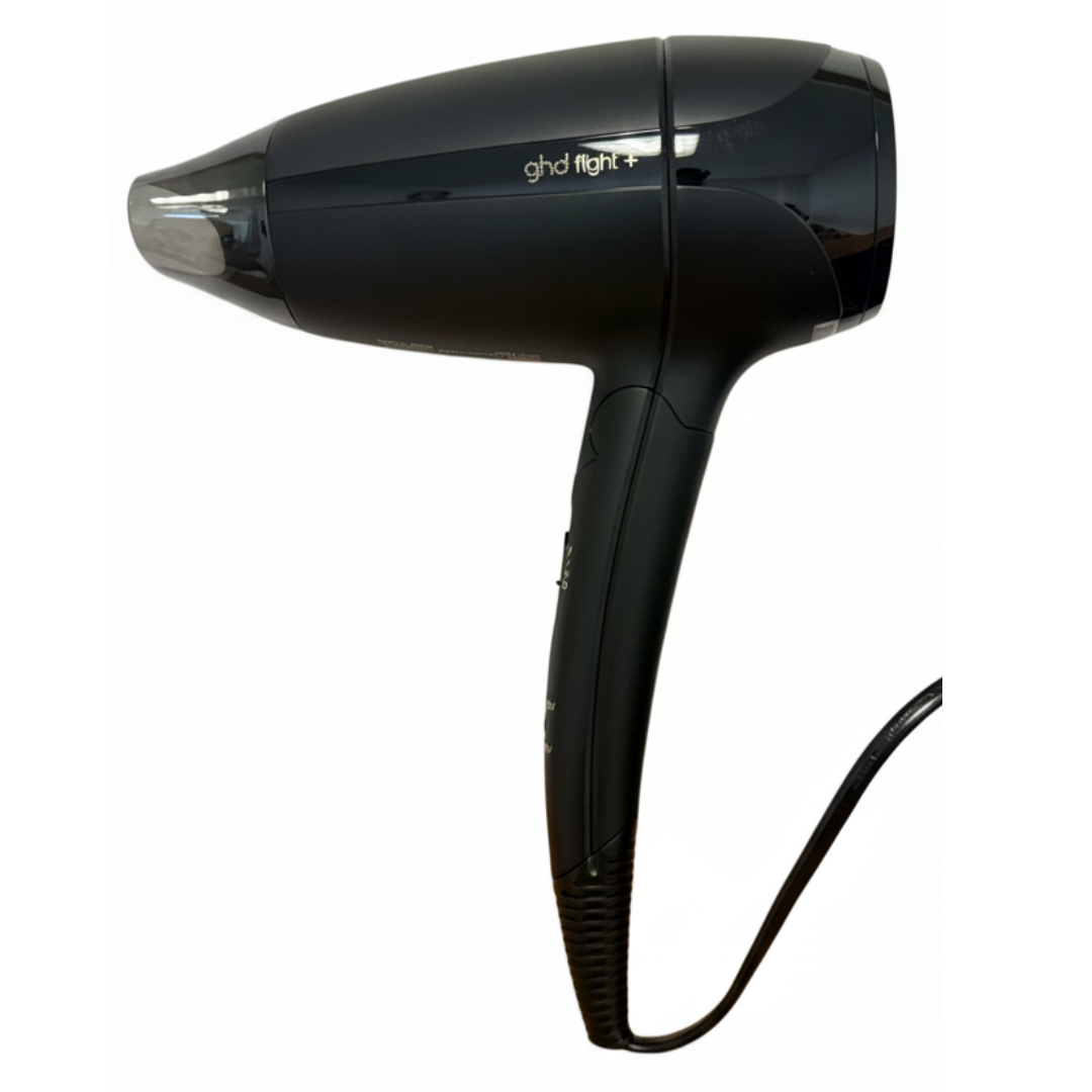 ghd Flight+ Reisehaartrockner Schwarz – Kompakter, Klappbarer Haartrockner mit Ionen-Technologie, Dual-Spannung, Hochleistungsmotor, Perfektes Styling