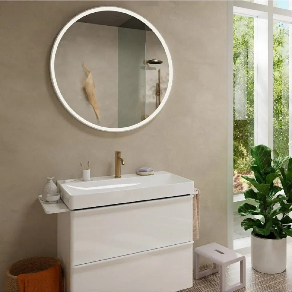 Hansgrohe Tecturis S Einhebel-Waschtischarmatur 110, Komfortstrahl mit AirPower, EcoSmart+, Zugstangen-Ablaufgarnitur, Edelstahl, für Durchlauferhitzer geeignet, Wasser sparend, Keramikkartusche