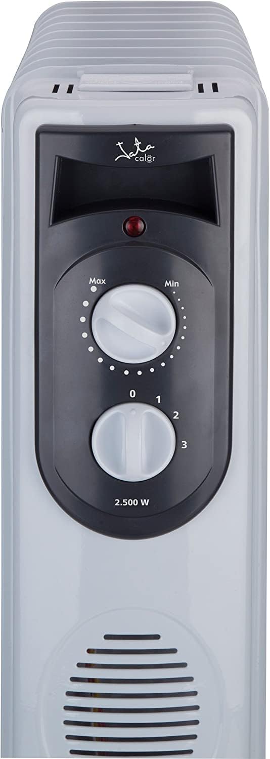 JATA 6R107 Öl-Radiator 1500W, Konvektor, Elektrische Heizung, Heizkörper, Heizlüfter, Kompakter Heizkörper, Thermostatsteuerung, Überhitzungsschutz, mobile Heizung, energiesparend, flexible Heizung