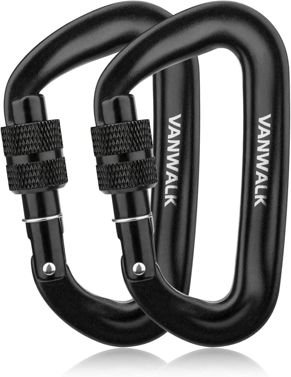 VANWALK Aluminium Karabinerhaken Set mit Locking-System – ultraleicht und robust – Schlüsselanhänger, Outdoor-Karabiner, Aluminium Karabiner für Rucksack, Camping, Wandern, Hängematte, Reisen