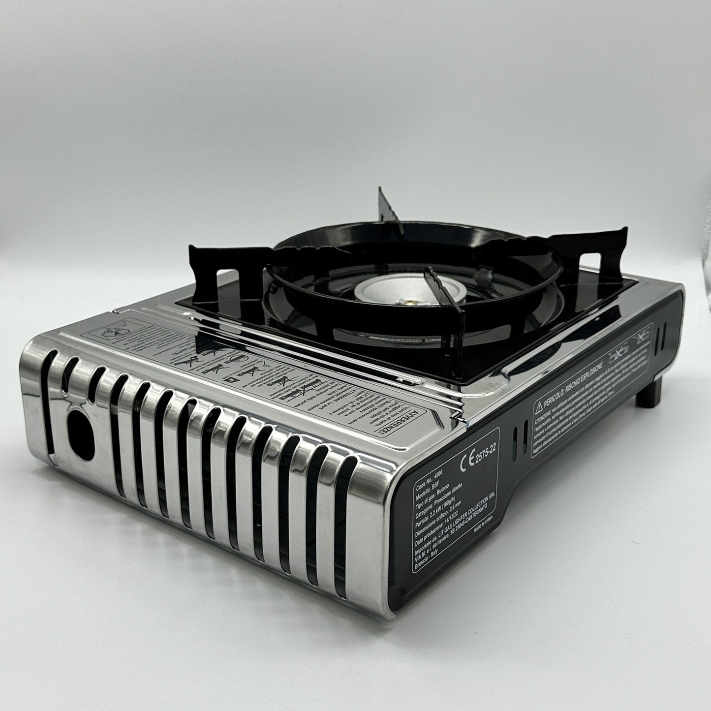 LIT 4000 Tragbarer Gasherd Edelstahl Kompakt Leistungsstark Mobil Flexibel Sicher Hochwertig Stabil Effizient Für Outdoor Kochen Camping Picknick Garten Portable Kochgerät