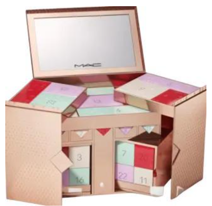 MAC Frauen Adventskalender 2025 – Beauty-Advent Kalender, Lippenstiften, Lipglass, Lip Pencil, Eye Shadow, Mascara, Damen & Mädchen ( Wert 486€ )