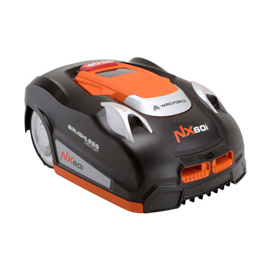 YARD FORCE Mähroboter NX60i mit App-Steuerung, Mow-on-Demand, bürstenlosem Motor, Ultraschallsensor, Regensensor und Zubehör für automatische Rasenpflege bis 600 m²