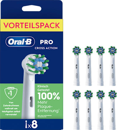 Oral-B Aufsteckbürsten PRO CrossAction weiß, 8 St