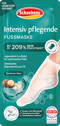 Schaebens Fußmaske Socken Pflege mit Sheabutter & Macadamia (1 Paar), 2 St