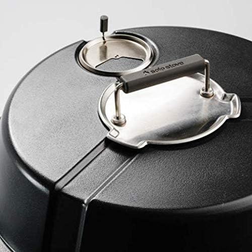 Solo Stove Bonfire Holzkohlegrill Edelstahl mobil Kugelgrill mit Deckel Outdoor Camping BBQ Grill Set Zubehör Grillzange Grillhaube Schutzhülle Naturkohle tragbar Garten Reisen Grillgerät robust effizient raucharm