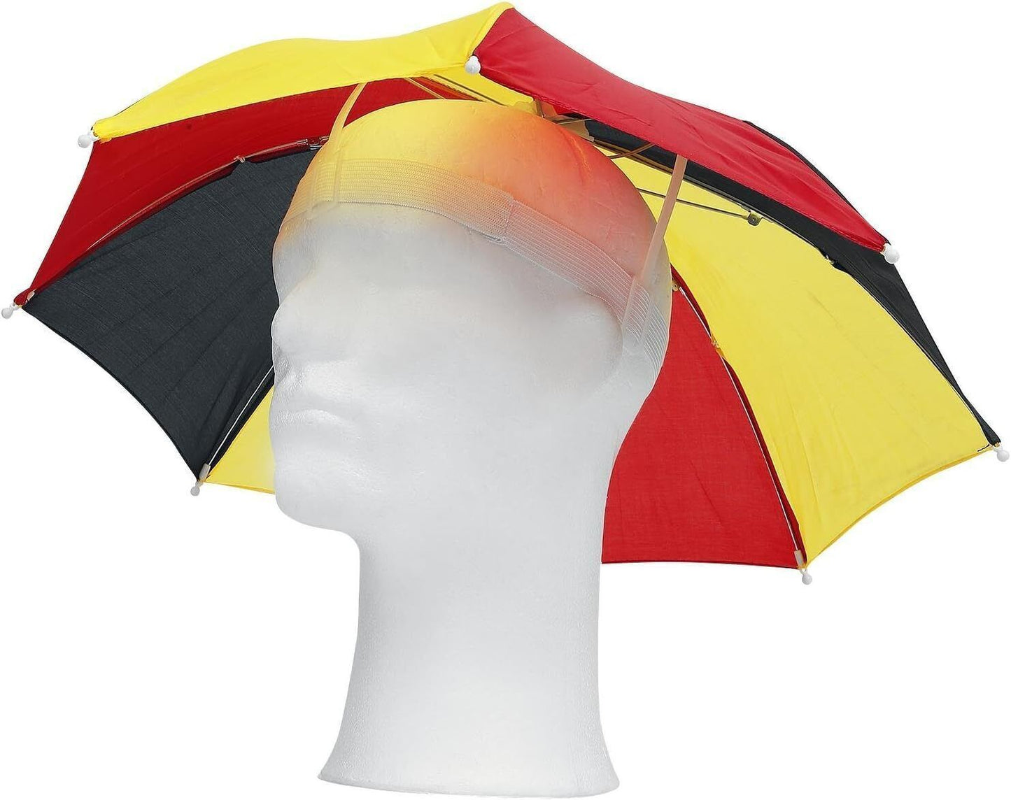JUNG Kopfregenschirm Deutschland Fußball EM 2024, Sonnenschirm Schwarz-Rot-Gold, UV-Schutz, leicht und faltbar, für Damen und Herren, Fanartikel für die Europameisterschaft 2024