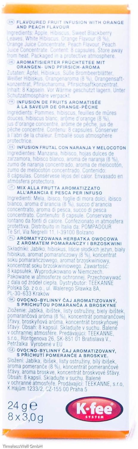 Tealounge Teekapseln Orange Splash Nr. 822 – 3 Packungen x 8 Früchtetee-Kapseln mit Orangensaftkonzentrat, insgesamt 24 Stück aromatischer Tee für das Tealounge System