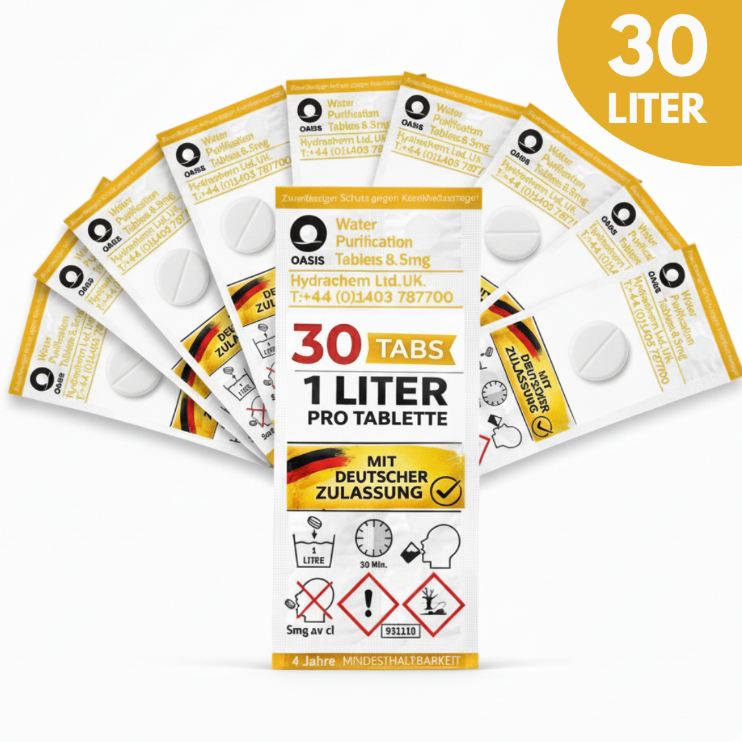 JUNG Oasis 30x1L Tabletten Trinkwasserreinigung +Kanister 10L Wasseraufbereitung