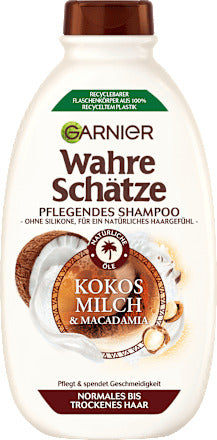 Wahre Schätze Shampoo Kokosmilch & Macadamia, 400 ml