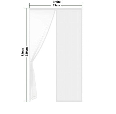 RESCH Magnetischer Insektenschutz Vorhang für Türen 95 x 220 cm – UV-beständig, robust, haustierfreundlich, automatische Magnet-Schließfunktion, einfach zu montieren, ideal für Balkon- und Terrassentüren