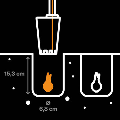 Fiskars Ergo Blumenzwiebel-Pflanzer mit Stiel 1 m, für präzises und komfortables Setzen von Zwiebeln ohne Bücken, gezahnte Grabklinge, rutschfeste Trittfläche, robust, 1,95 kg, 1057078