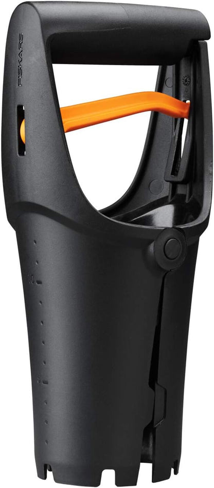Fiskars Solid Blumenzwiebel-Pflanzer 1057079 aus wetterfestem Kunststoff, ergonomisch, leicht, gezahnte Klinge mit Tiefenskala, für Zwiebeln und Setzlinge, präzises Handwerkzeug 258 g, 24 cm