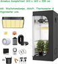 JUNG Growbox Komplettset Anbau Set mit LED Vollspektrum Grow Lampe Dimmbar, 140x140x200 cm, mit Ventilator, Abluft Aktivkohlefilter, Growzelt Anzucht Gewächshaus, Grow Tent Complete Set
