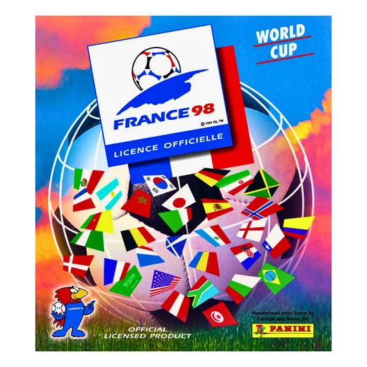 PANINI WM Weltmeisterschaft 1998 Frankreich Stickeralbum Sticker Album World Cup – Komplettes Stickeralbum der Fußball-Weltmeisterschaft mit allen Stickern, legendären Spielern & historischen World Cup Momenten