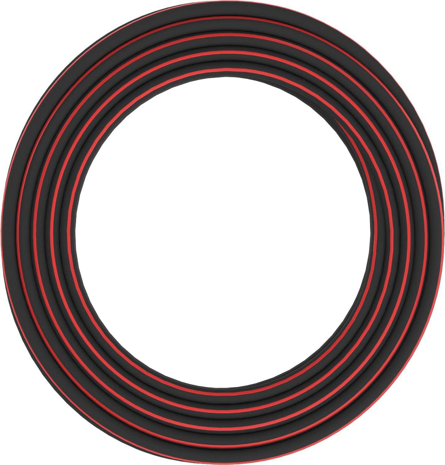 Fiskars Wasserschlauch M-L 25 m, Robuster Gartenschlauch 3/4'', Druckgeprüft, UV-beständig, Verwindungssteif, Phthalatfrei, Hochwertiger Kunststoff Wasserschlauch für Garten, 5 kg, Schwarz/Rot