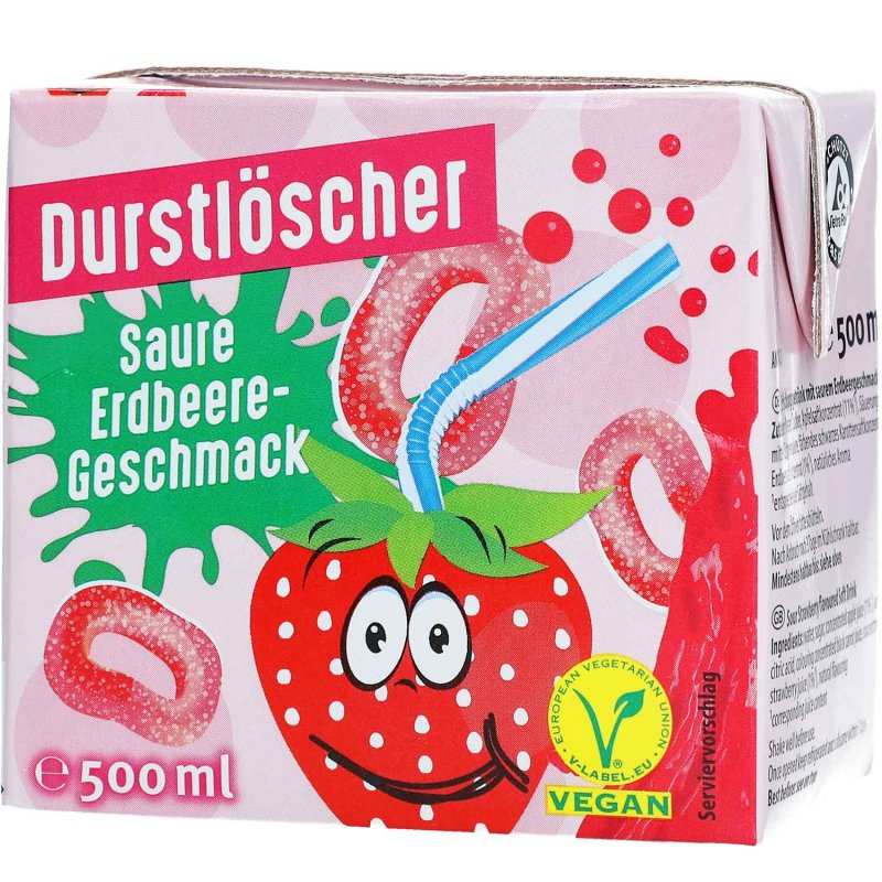 Durstlöscher Saure Erdbeere Erfrischungsgetränk 500ml