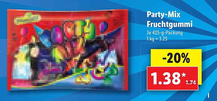 Party Mix Fruchtgummi-Süßware 1 Stk